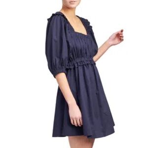 🆕 En Saison Navy Puff Short Sleeve Mini Dress, New with Tags, Size Small